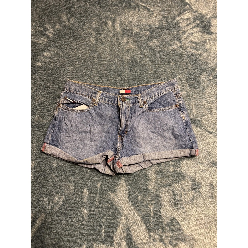Tommy Hilfiger Jeans Womens 11 Denim Shorts Cuffed Blue 100% Cotton 90s Retro